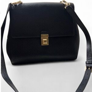 Furla Black Leather Joann Satchel in EUC